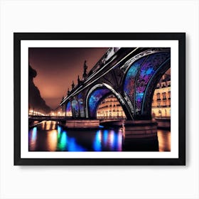 Paris Bridge At Night 12 Art Print