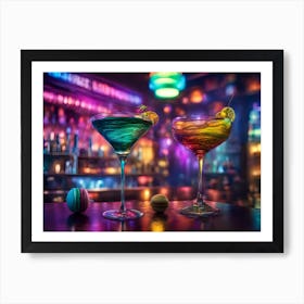 Colorful Cocktails In A Bar Art Print