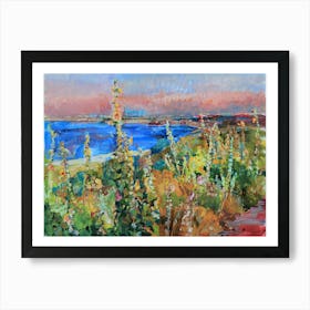 Mallows by the sea Art Print