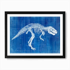 Heterodontosaurus Skeleton Hand Drawn Blueprint 3 Art Print