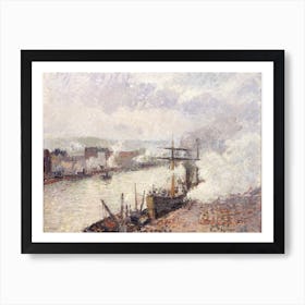 Steamboats In The Port Of Rouen (1896), Camille Pissarro Art Print