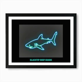 Neon Blacktip Reef Shark 2 Poster Art Print