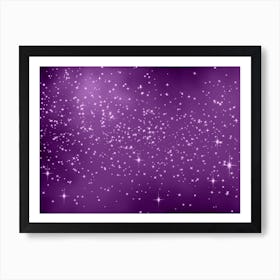 Vivid Violet Shining Star Background Art Print