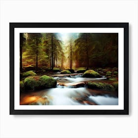 Stream In The Forest 3 Art Print