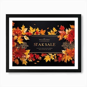 An Exuberant Autumn Sale Banner Adorned With Intricate Designs Revealing An Exciting Juxtaposition Art Print