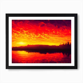 Sunset In Prague Art Print