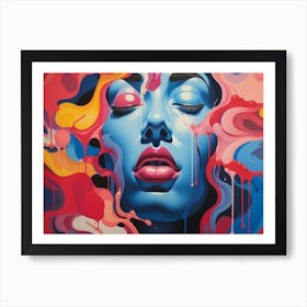 Woman With Colorful Eyes Art Print