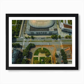 drone view of italian park. business district City Life Milan Art Print