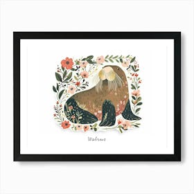 Little Floral Walrus 1 Poster Art Print