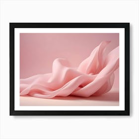 3d Render Of An Abstract, Flowing, Organic Shape In Pale Pink Art Print