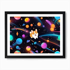 Corgi In Space 15 Art Print