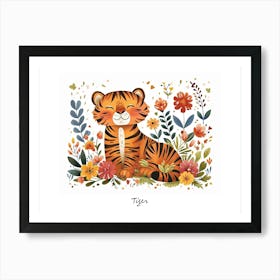 Little Floral Tiger 1 Poster Art Print