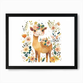 Little Floral Camel 2 Art Print