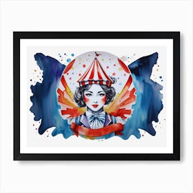 Clown Girl, Circus Girl Art Print