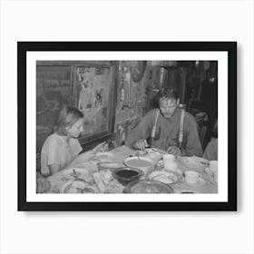 Tenant Farmer And Daughter At Noonday Meal Near Muskogee, Oklahoma, See General Caption Number 20 By Russell Art Print