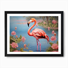 Colorful Flamingo Painting Art Print