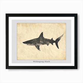 Wobbegong Shark Silhouette 2 Poster Art Print