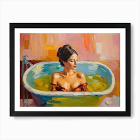 Woman In A Bathtub 3 Art Print