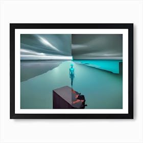 Man Standing On A Rock Art Print