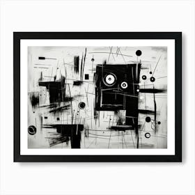 Emotions Abstract Black And White 1 Art Print