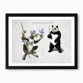 Donkey Xote and Sancho Panda Art Print