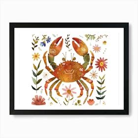 Little Floral Crab 2 Art Print