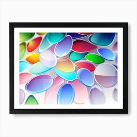 Colorful Glass Pebbles 1 Art Print