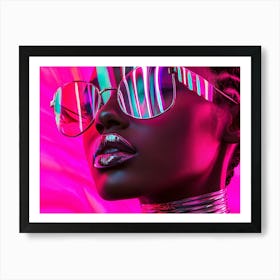 Afro-American Woman In Glasses Art Print