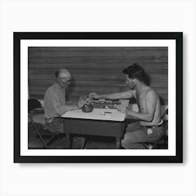 Twin Falls, Idaho, Fsa (Farm Security Administration) Farm Workers Camp, Japanese Farm Workers Play Game Of 1 Art Print