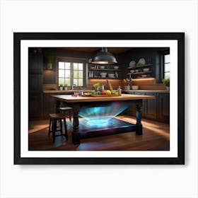 Kitchen Island With Light Art Print