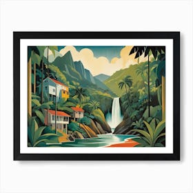 Vintage Cubist Travel Poster Trinidad & Tobago Exotic Beauty Art Print