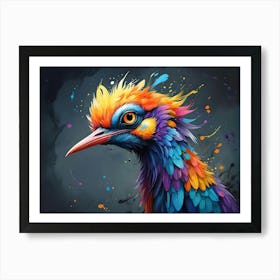 Fantasy Crane, Colorful Bird #7 Art Print