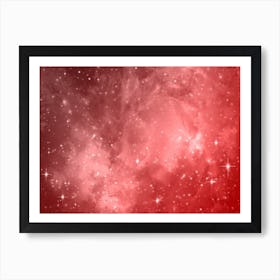 Red Shade Galaxy Space Background Art Print