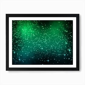 Tropical Green Shining Star Background Art Print