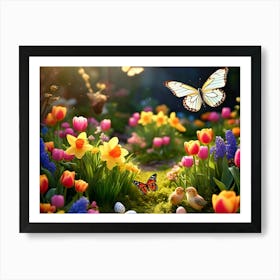 Butterfly In The Garden Art Print