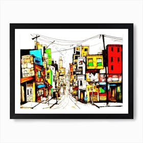 Shanty Town - Street Scene Art Print