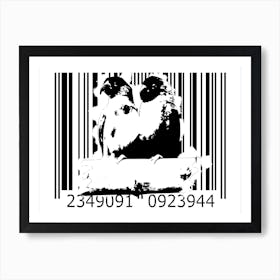 Funny Barcode Animals Art Illustration In Painting Style 097 Art Print