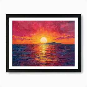 Sunset Over The Sea Art Print