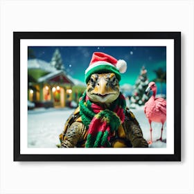 Christmas Tortoise Art Print