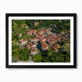 Aerial View Of A Village In Italy Art Print