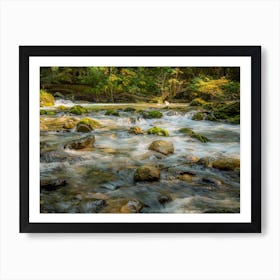 Water Flowing Around Rocks Art Print