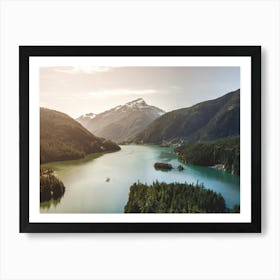 North Cascades Mountain Lake Sunset Art Print