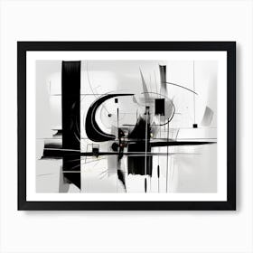 Elegance Abstract Black And White 6 Art Print