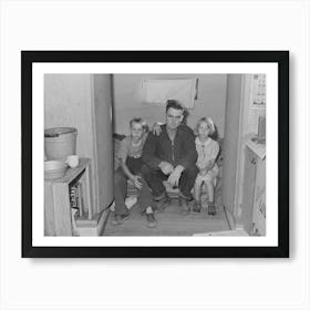 Workman At Umatilla Ordnance Fepot And His Children In Homemade Trailer, Stanfield, Oregon By Russell Lee Art Print