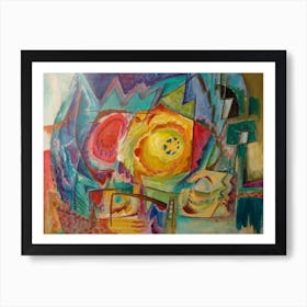 Living Room Abstract Wall Art, Internal Light   Art Print