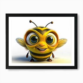 Cartoon Bee With Big Eyes Art Print