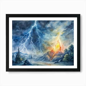 Lightning In The Sky Art Print