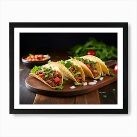 Tacos On A Wooden Board 4 Art Print