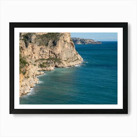 Cliffs of the Mediterranean coast and turquoise sea water Art Print