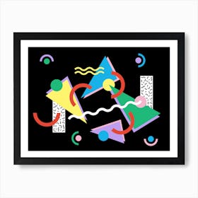 Memphis Pattern Retro Synthwave 90s Vintage Shapes Artwork Art Print